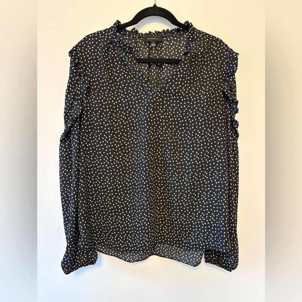 Tamara H. Women's Black and White Polka Dot Blouse